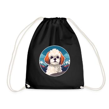 Russe jouet chien race dessin animé Kawaii aquarelle - Sac de sport léger - noir - Devant