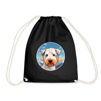 Pumi Hunderasse Karikatur Kawaii Aquarell - Turnbeutel - Schwarz - Vorne
