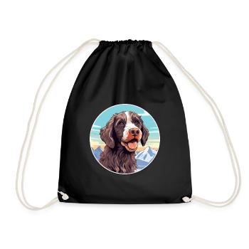 Pudelpointer Hunderasse Cartoon Kawaii Aquarell - Turnbeutel - Schwarz - Vorne