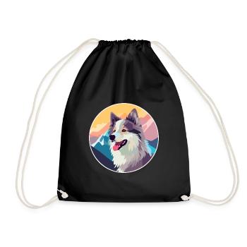 Sabueso Fino Colombiano race de chien dessin animé Kawaii W - Sac de sport léger - noir - Devant