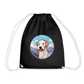 Sealyham Terrier Dog Breed Cartoon Kawaii Watercol - Drawstring Bag - black - Front