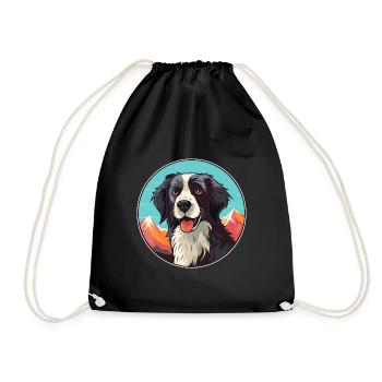 Stabyhoun chien race dessin animé Kawaii aquarelle - Sac de sport léger - noir - Devant