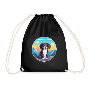 Strellufstover race de chien dessin animé Kawaii aquarelle - Sac de sport léger - noir - Devant