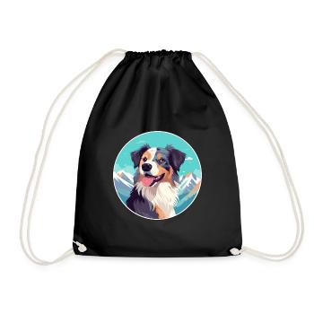 Slovensky Cuvac race de chien dessin animé kawaii watercolo - Sac de sport léger - noir - Devant