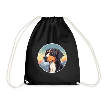 Serbe tricolore chien chien race dessin animé Kawaii - Sac de sport léger - noir - Devant