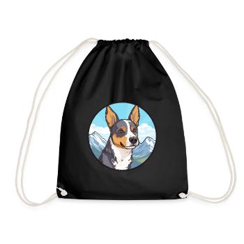St Miguel Cattle Dog Rasse Cartoon Kawaii Watercol - Turnbeutel - Schwarz - Vorne
