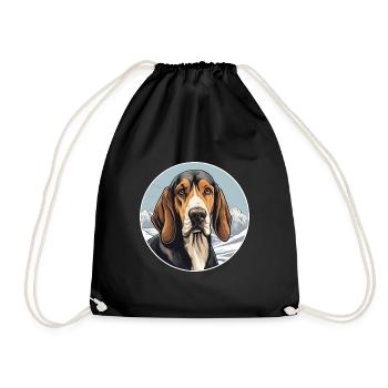 Transylvanian Hound Dog Breed Cartoon Kawaii Water - Drawstring Bag - black - Front