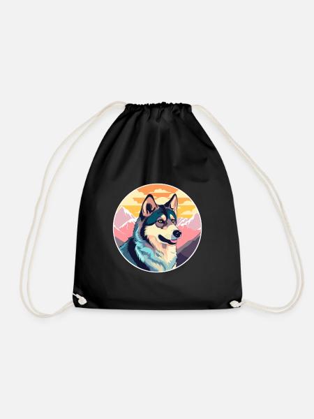 Westsibirische Laika-Hunderasse Karikatur Kawaii-Wasser - Turnbeutel - Schwarz