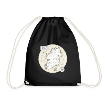 Ireland Vintage Map - Drawstring Bag - black - Front