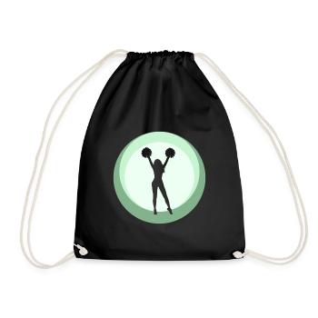Cheerleading Girl Pompom - Drawstring Bag - black - Front
