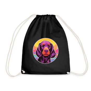 American Water Spaniel Hunderasse Cartoon Kawaii Wa - Turnbeutel - Schwarz - Vorne