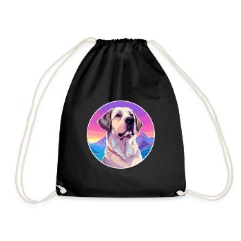 Berger anatolien chien race dessin animé kawaii waterc - Sac de sport léger - noir - Devant