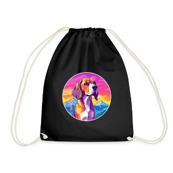BeagleHarrier Dufthund Hund Rasse Cartoon Kawaii - Turnbeutel - Schwarz - Vorne