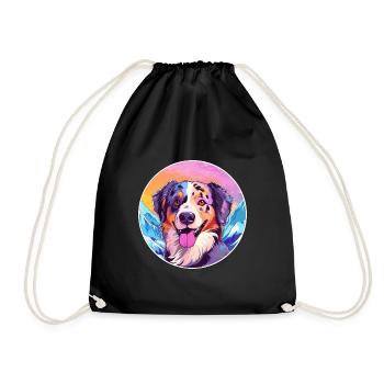 Alano Español chien race dessin animé Kawaii aquarelle - Sac de sport léger - noir - Devant