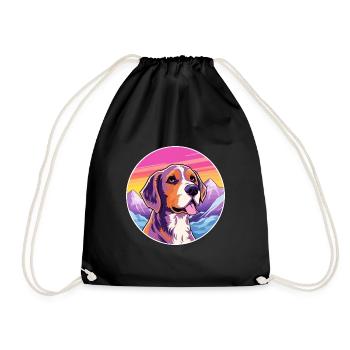Chien de chasse andalou race de chien dessin animé Kawaii Watercol - Sac de sport léger - noir - Devant