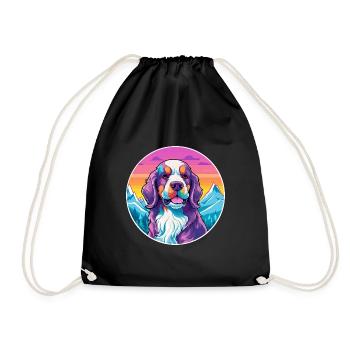 Billy Dog Breed Cartoon Kawaii aquarelle - Sac de sport léger - noir - Devant