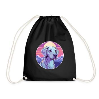 Bleu dentelle chien race dessin animé Kawaii aquarelle - Sac de sport léger - noir - Devant