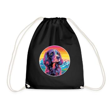 Boykin Épagneul chien race dessin animé Kawaii aquarelle - Sac de sport léger - noir - Devant