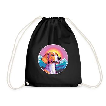Azawakh chien race dessin animé Kawaii aquarelle - Sac de sport léger - noir - Devant