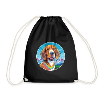 Bavarian Mountain Hound Dog Breed Cartoon Kawaii W - Drawstring Bag - black - Front
