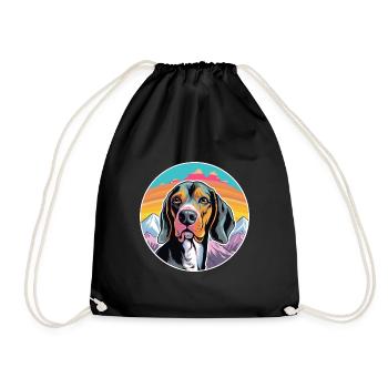 Noir et feu Virginie Foxhound chien race dessin animé - Sac de sport léger - noir - Devant
