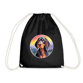 Noir et Tan Coonhound chien race Cartoon Kawaii W - Sac de sport léger - noir - Devant