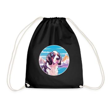 Braque Francais Race de chien Cartoon Kawaii Watercolo - Sac de sport léger - noir - Devant