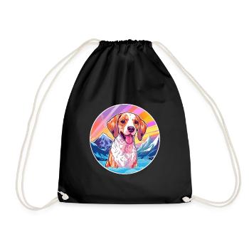Braque Du Bourbonnais Hunderasse Cartoon Kawaii Wat - Turnbeutel - Schwarz - Vorne