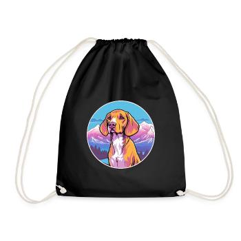 Burgos Pointer chien race dessin animé Kawaii aquarelle - Sac de sport léger - noir - Devant