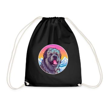 Bouvier Des Flandres Race De Chien Cartoon Kawaii Wate - Sac de sport léger - noir - Devant