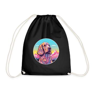 Anglais Cocker Épagneul chien race Cartoon Kawaii Wa - Sac de sport léger - noir - Devant