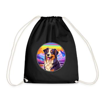 Bucovine Chien de berger race Cartoon Kawaii Waterco - Sac de sport léger - noir - Devant