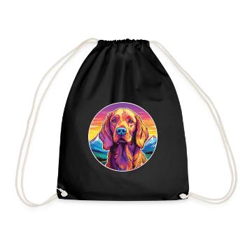 Irischer Setter Hund Rasse Cartoon Kawaii Aquarell - Turnbeutel - Schwarz - Vorne