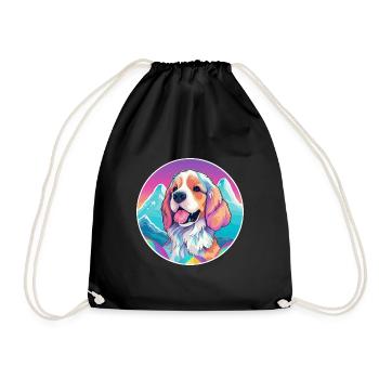 Cesky Fousek chien race dessin animé Kawaii aquarelle - Sac de sport léger - noir - Devant