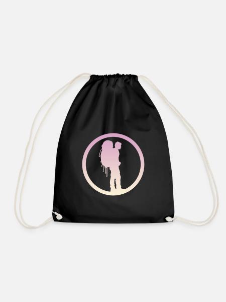 Backpacking Hiking Pilgrims - Drawstring Bag - black
