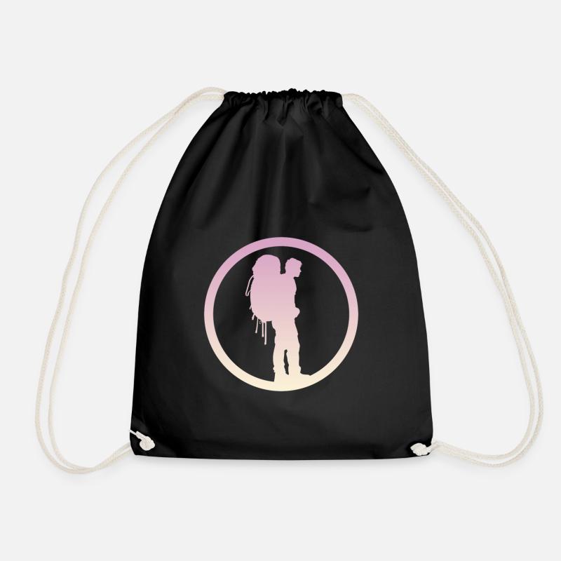 Backpacking Hiking Pilgrims - Drawstring Bag - black