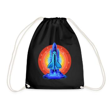 NAVETTE SPATIALE BLEUE RETRO VINTAGE - Sac de sport léger - noir - Devant