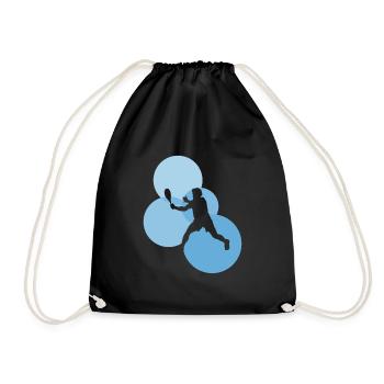 Squash Racket Squash Player Squash Player - Drawstring Bag - black - Front