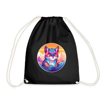 Chat égyptien coloré dessin animé aquarelle Illustrat - Sac de sport léger - noir - Devant
