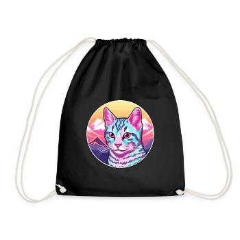 Ocicat Chat Domestique Coloré Dessin Animé Aquarelle Il - Sac de sport léger - noir - Devant