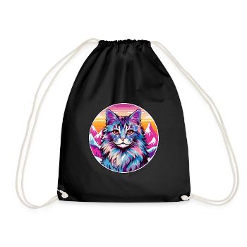 Laperm Cat Coloré Dessin Animé Aquarelle Illustratio - Sac de sport léger - noir - Devant