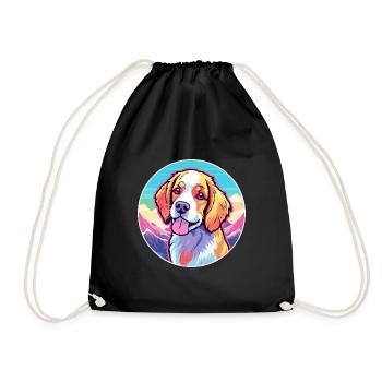 Nederlandse Kooikerhondje Dog Breed Cartoon Kawaii - Sac de sport léger - noir - Devant