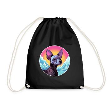 Chien nu péruvien race Cartoon Kawaii Waterco - Sac de sport léger - noir - Devant