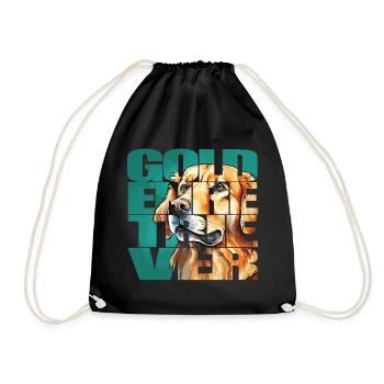 Golden Retriever Portrait - Sac de sport léger - noir - Devant