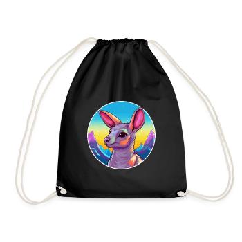 Aardvark Aquarelle Dessin Animé Kawaii Animal Animal Colo - Sac de sport léger - noir - Devant