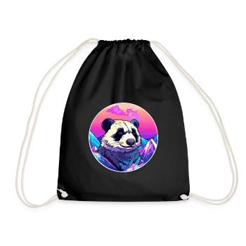 Blaireau Aquarelle Dessin Animé Kawaii Animal De Compagnie Colorf - Sac de sport léger - noir - Devant