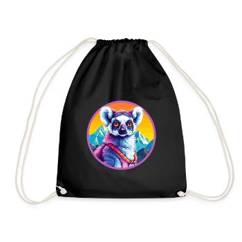 Lémurien Aquarelle Dessin Animé Kawaii Animal Animal Colorfu - Sac de sport léger - noir - Devant