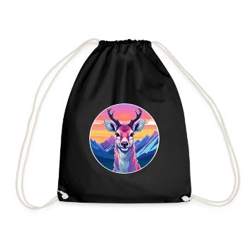 Antilope aquarelle dessin animé kawaii animal animal Colo - Sac de sport léger - noir - Devant