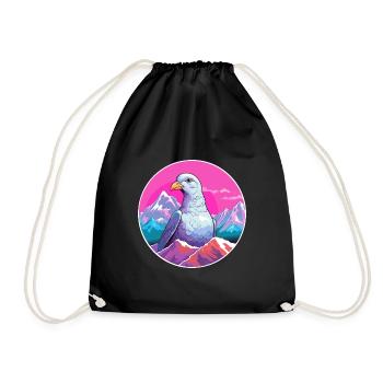 Pigeon Aquarelle Dessin Animé Kawaii Animal De Compagnie Colorf - Sac de sport léger - noir - Devant