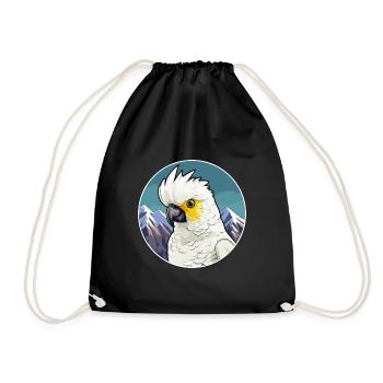 Cacatoès aquarelle dessin animé kawaii animal de compagnie animal Colo - Sac de sport léger - noir - Devant